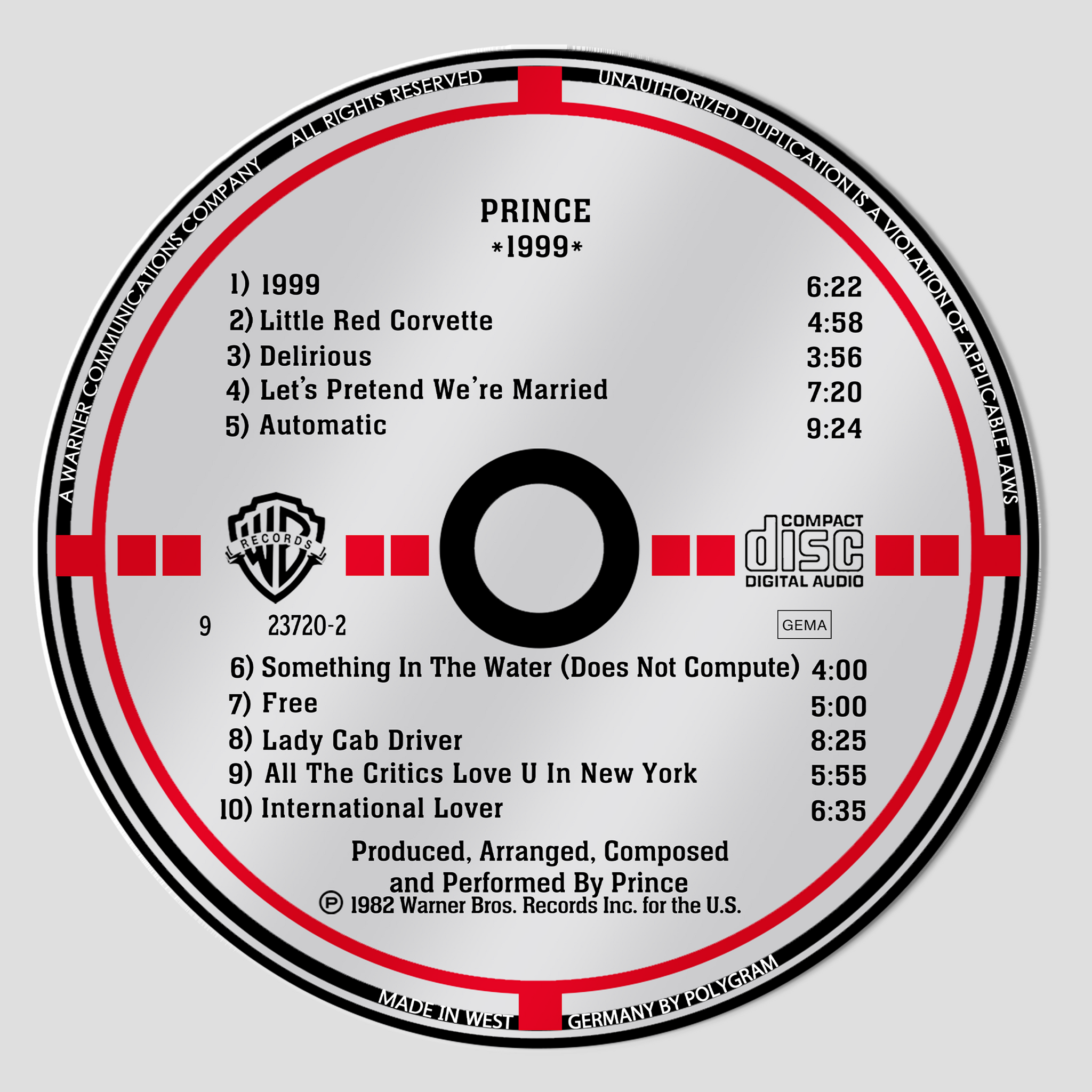 1999 CD Magnetic Phone Grip - Prince
