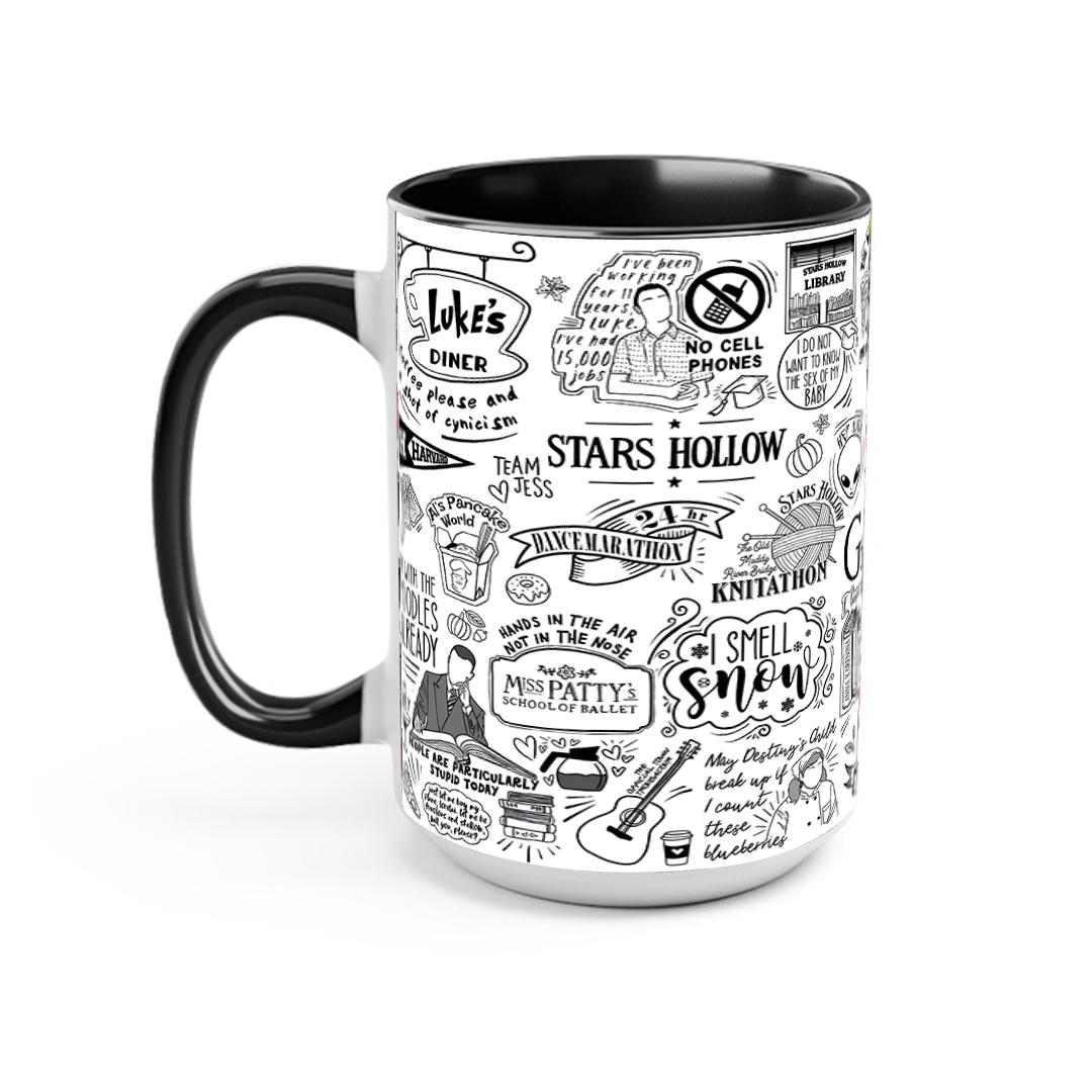 Gilmore Girls Doodle Art Accent Edge-to-Edge Printed Mug