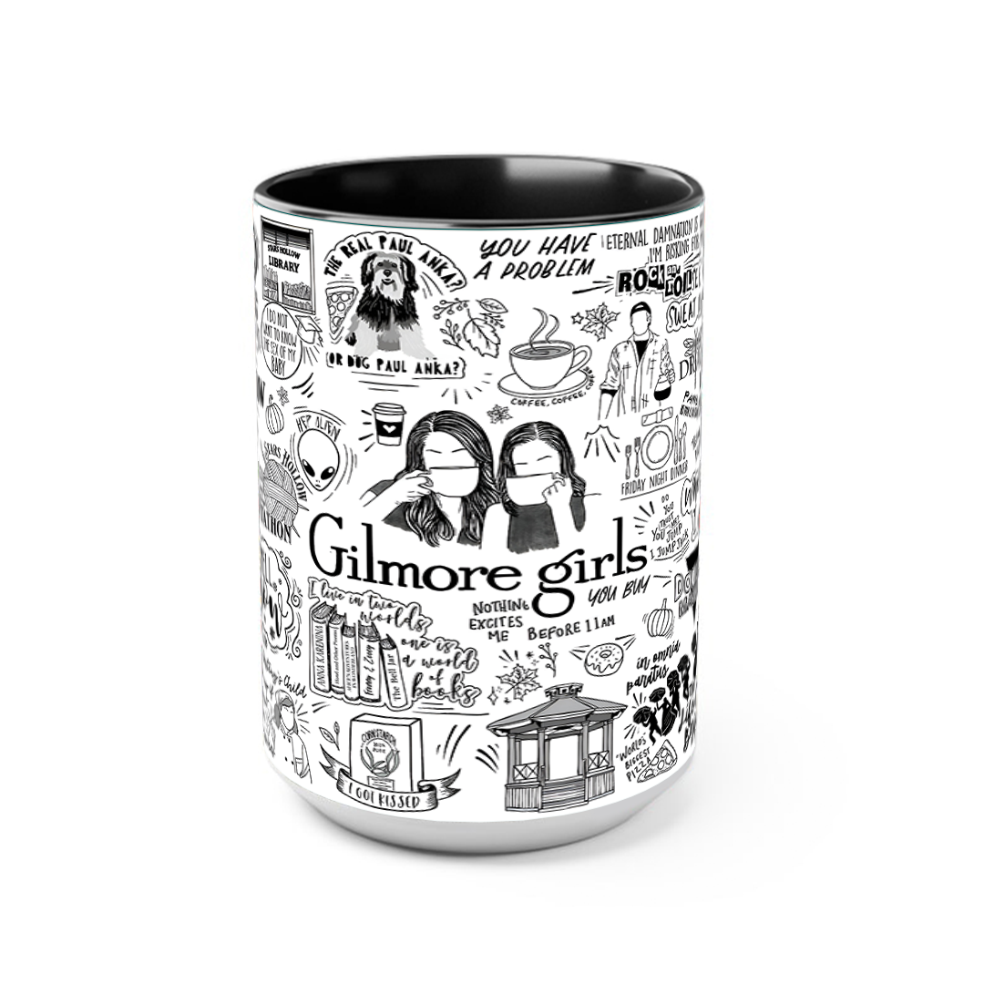 Gilmore Girls Doodle Art Accent Edge-to-Edge Printed Mug