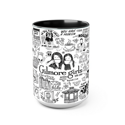 Gilmore Girls Doodle Art Accent Edge-to-Edge Printed Mug