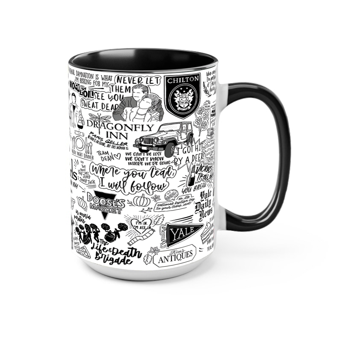 Gilmore Girls Doodle Art Accent Edge-to-Edge Printed Mug