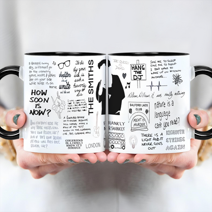 The Smiths Doodle Lyrics Accent Edge-to-Edge Printed Mug