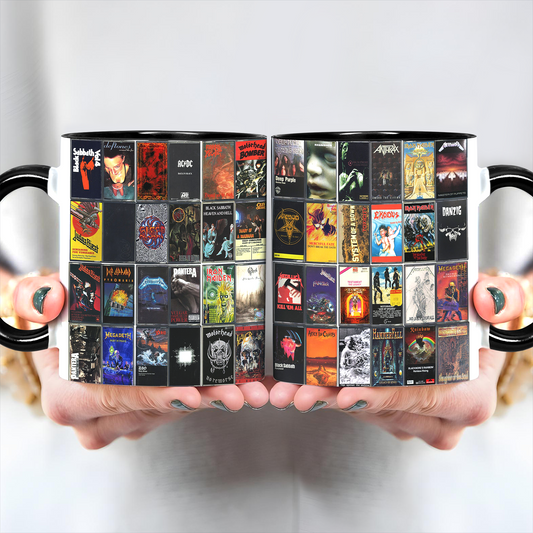 Metal Rock Albums Poster Collection Accent Edge-to-Edge Printed Mug