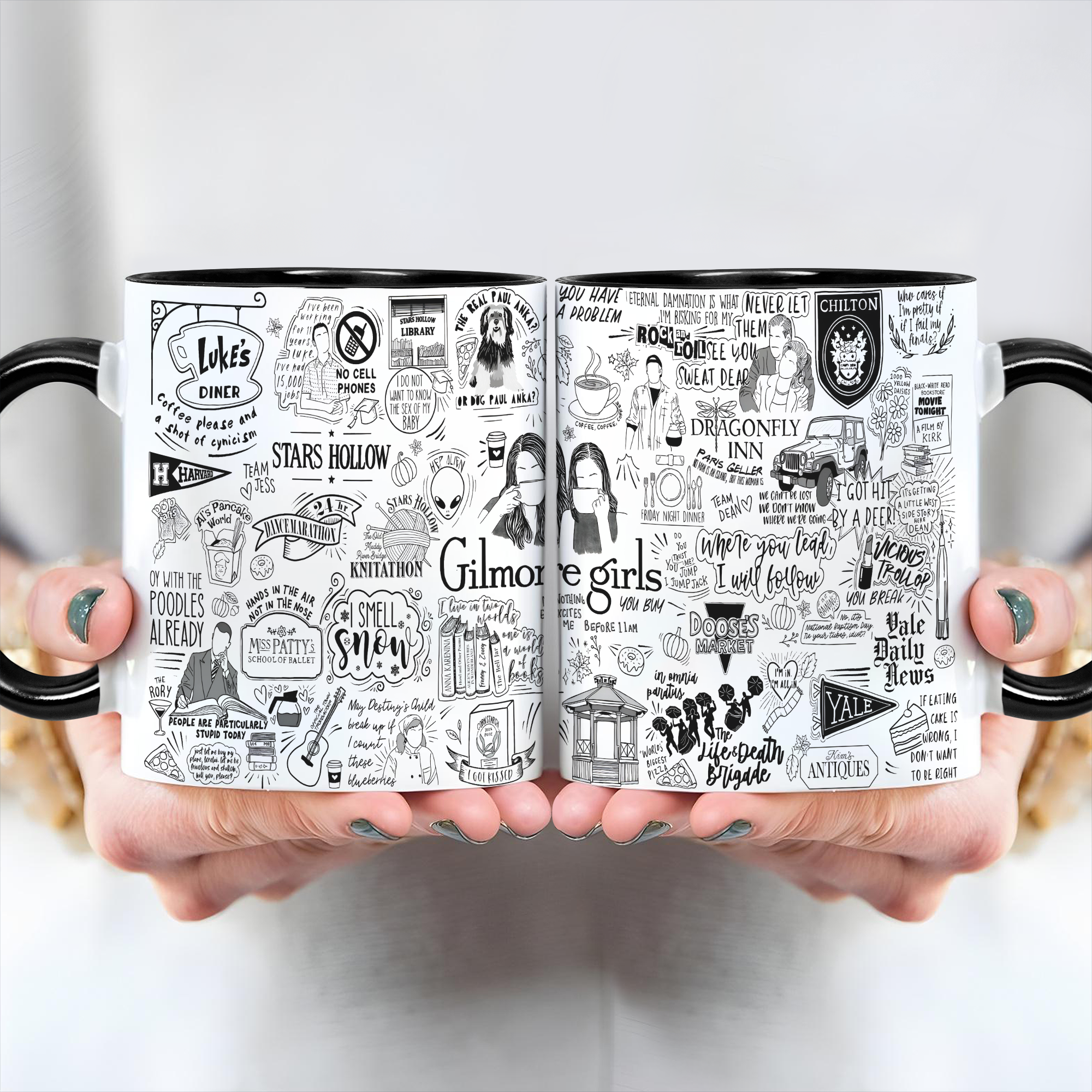 Gilmore Girls Doodle Art Accent Edge-to-Edge Printed Mug